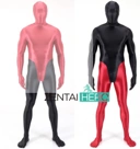 Zentai 3D tailored high-elasticity ultra-silky Bodysuit sexy full-coverage red and black spliced โโglossy fabric By Zentai Hero
