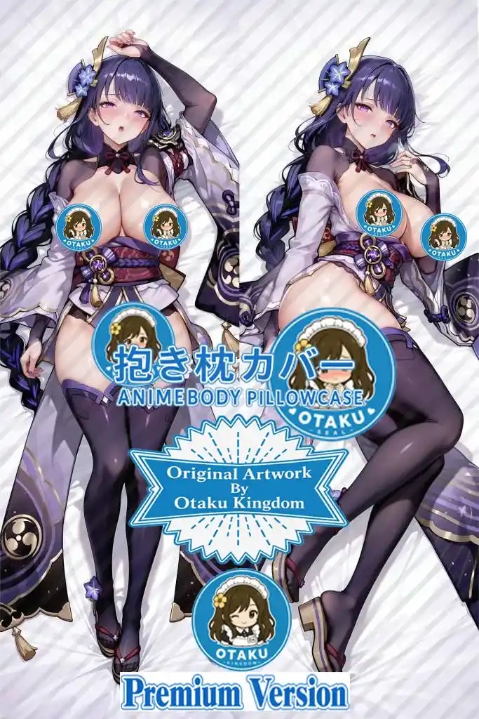 Dakimakura Anime Art Raiden Shogun -  Genshin Impact Pillow Cover Only Premium Version By Otaku Kingdom