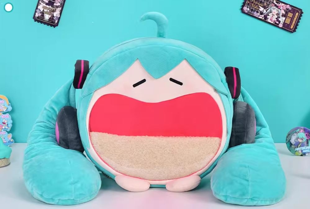 [READY STOCK ITEM] Hatsune Miku Smile Head Mascot Bag (45x40cm) - Vocaloid By Bilibili X BEMOE