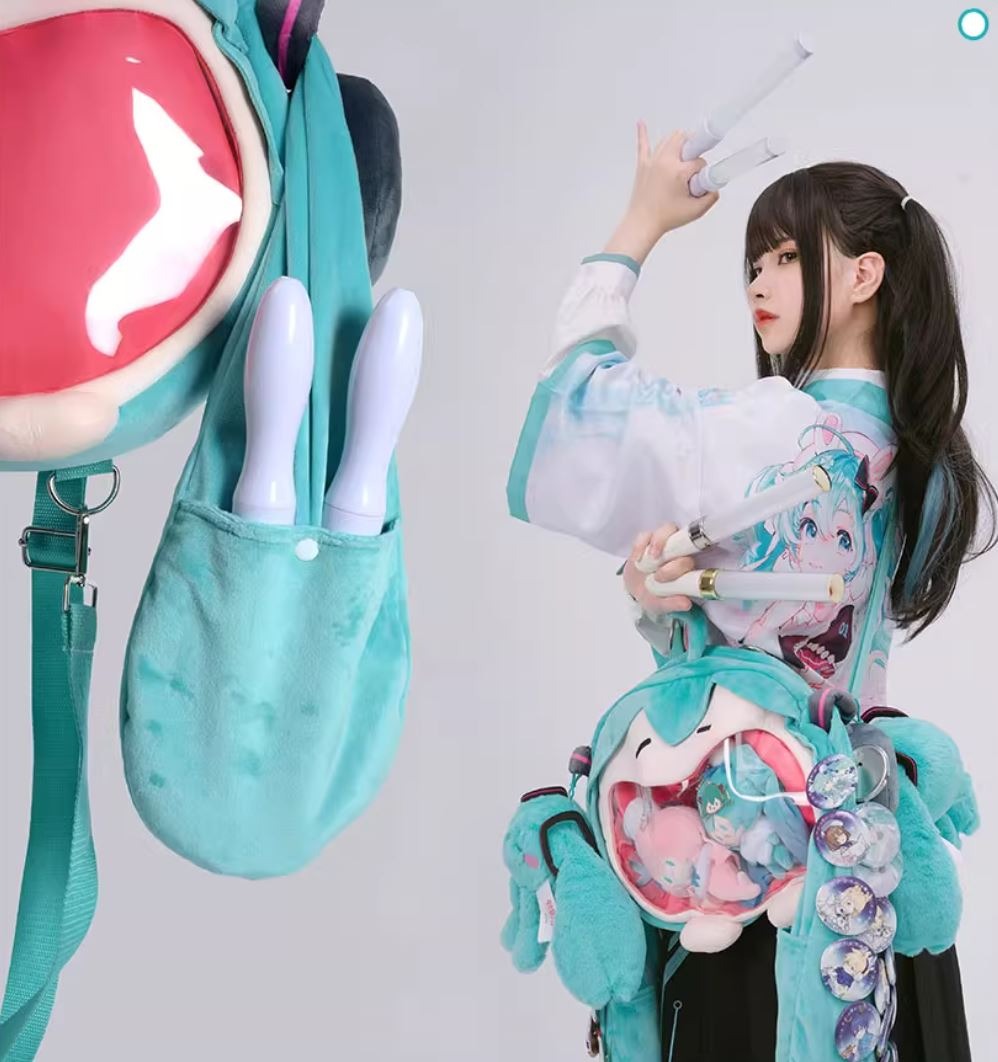 [READY STOCK ITEM] Hatsune Miku Smile Head Mascot Bag (45x40cm) - Vocaloid By Bilibili X BEMOE