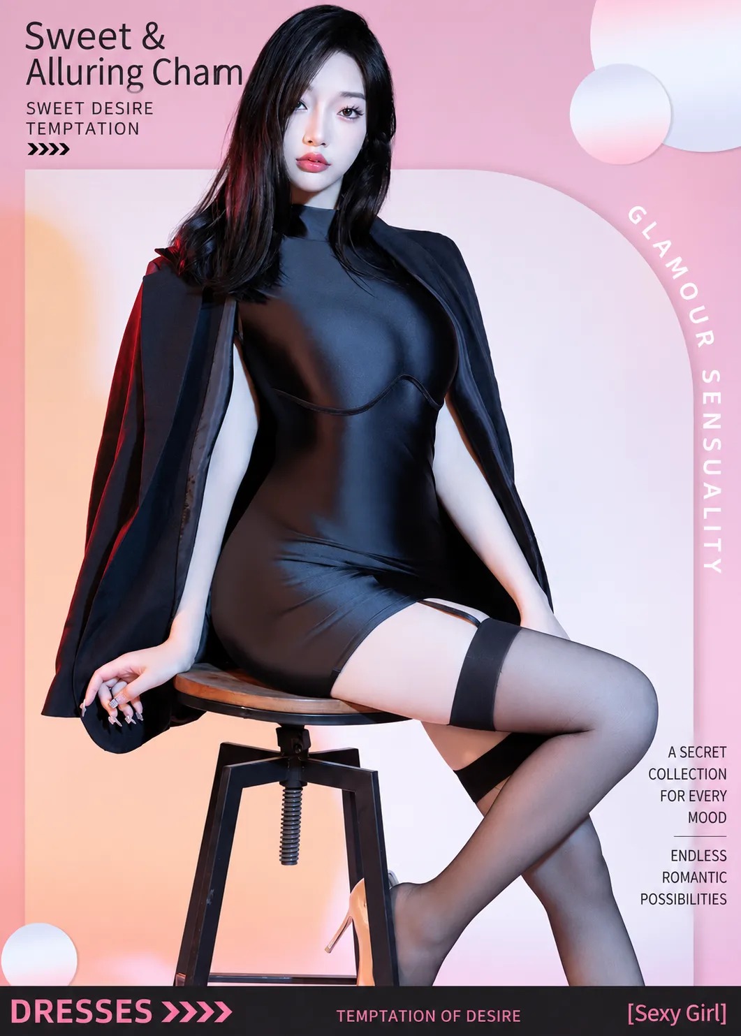 Silky Glossy Seductive Sheer Mini Dress - Alluring Charm Sexy Bodycon Lingerie