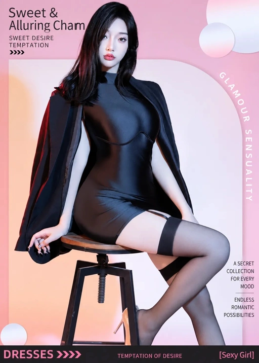 Silky Glossy Seductive Sheer Mini Dress - Alluring Charm Sexy Bodycon Lingerie