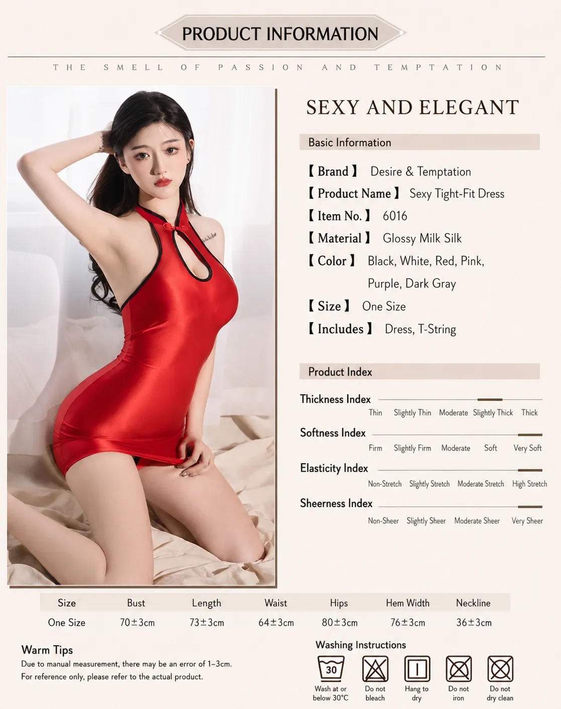 Glossy Milk Silky Tight-Fit Halter Mini Dress - Desire & Temptation Sexy Bodycon