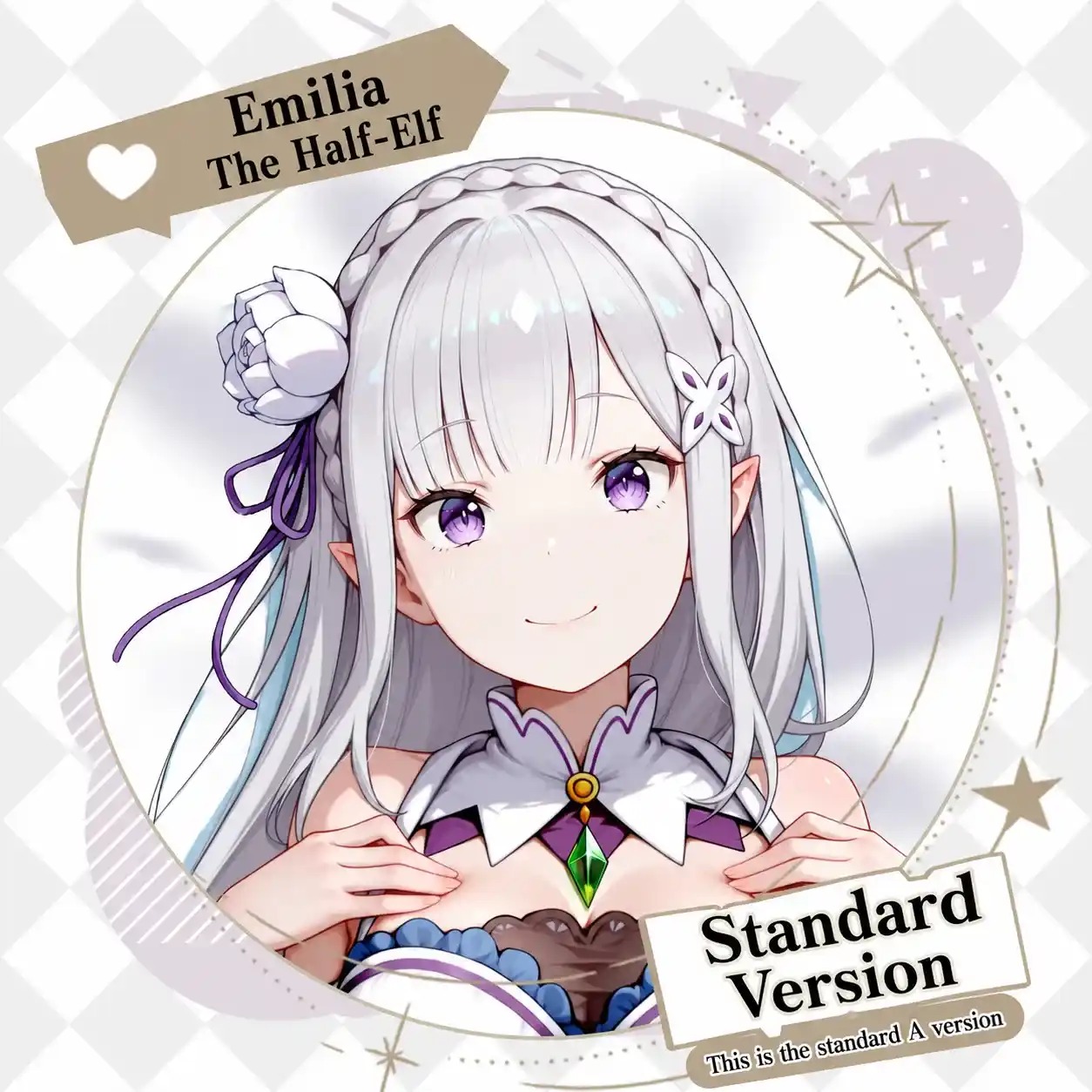 Dakimakura Anime Art Emilia - Re:Zero Kara Hajimeru Isekai Seikatsu Pillow Cover Only Premium Version By Otaku Kingdom