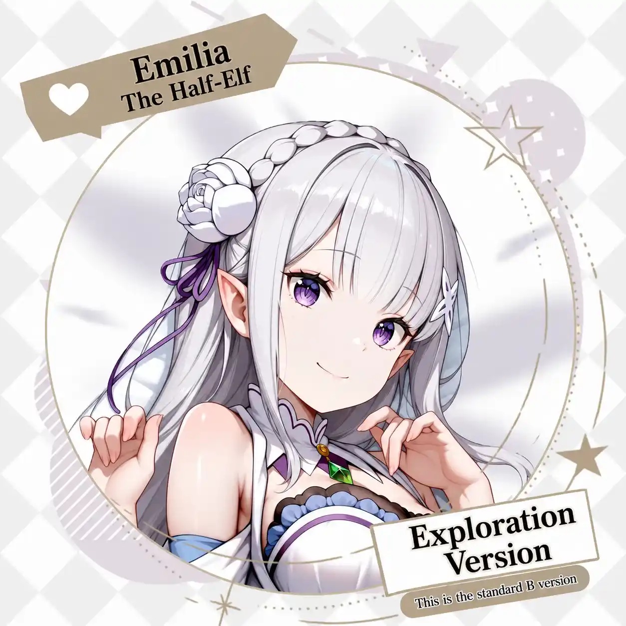 Dakimakura Anime Art Emilia - Re:Zero Kara Hajimeru Isekai Seikatsu Pillow Cover Only Premium Version By Otaku Kingdom