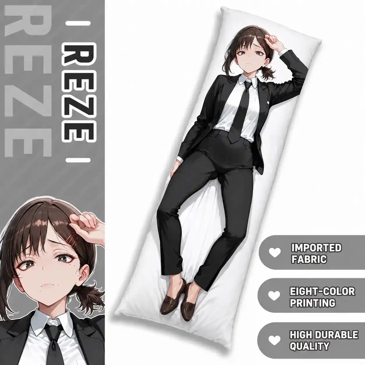 Dakimakura Anime Art Reze - Chainsawman Pillow Cover Only Premium Version By Otaku Kingdom