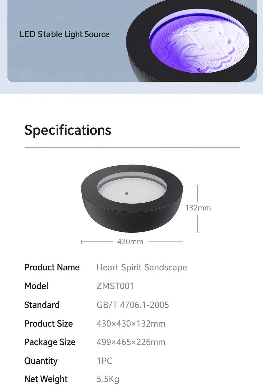 ZENFLOW™ Smart Dynamic Sand Art LED Lamp | Moving Sand Picture 3D | Kinetic Sandscape Bluetooth | Premium Desk Decoration