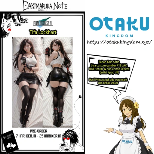 Image of Sarung Bantal Dakimakura 3D Art Tifa Lockhart - Final Fantasy VII Pillow Cover Only Or + Pillow Core By Otaku Kingdom