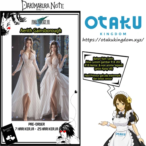 Image of Sarung Bantal Dakimakura 3D Art Aerith Gainsborough Wedding Ver.- Final Fantasy VII Pillow Cover Only Or + Pillow Core By Otaku Kingdom