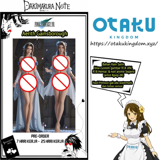 Image of Sarung Bantal Dakimakura 3D Art Aerith Gainsborough Honeymoon Ver.- Final Fantasy VII Pillow Cover Only Or + Pillow Core By Otaku Kingdom