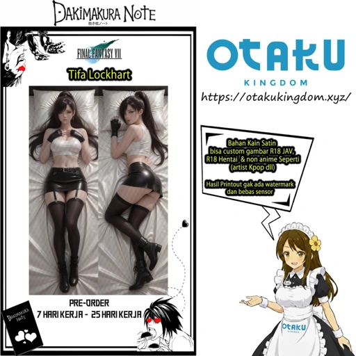 Image of Dakimakura 3D Art Tifa Lockhart Ponytail Hair Ver. - Final Fantasy VII Pillow Cover Only Or + Pillow Core By Otaku Kingdom