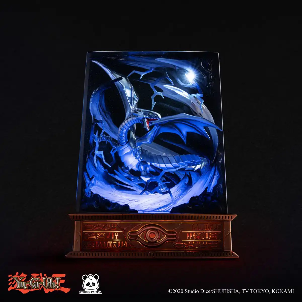 Blue-Eyes White Dragon 3D Crystal Diorama Led Lamp Figure - Yugioh Design By Forge Panda X Dwarf Factory