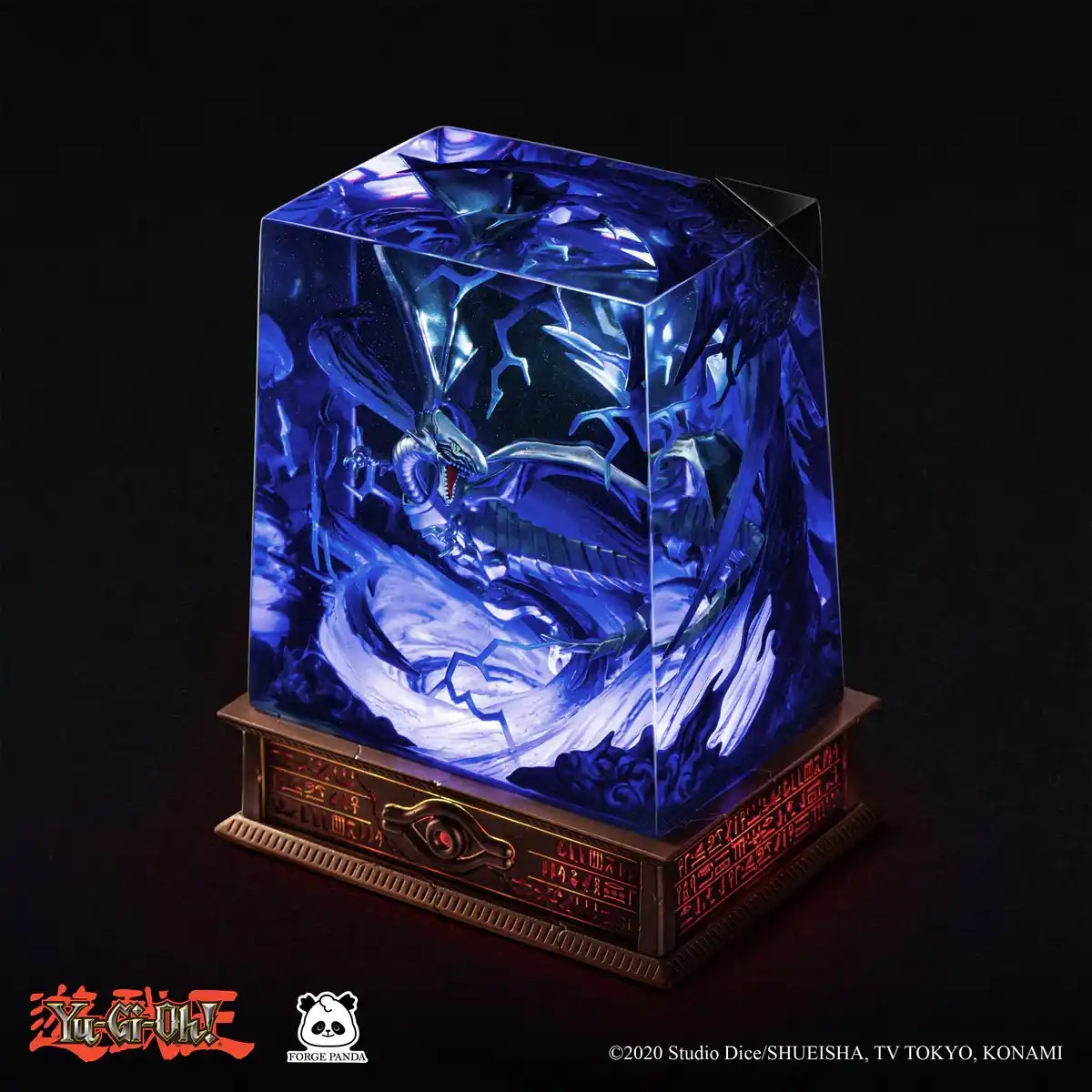 Blue-Eyes White Dragon 3D Crystal Diorama Led Lamp Figure - Yugioh Design By Forge Panda X Dwarf Factory
