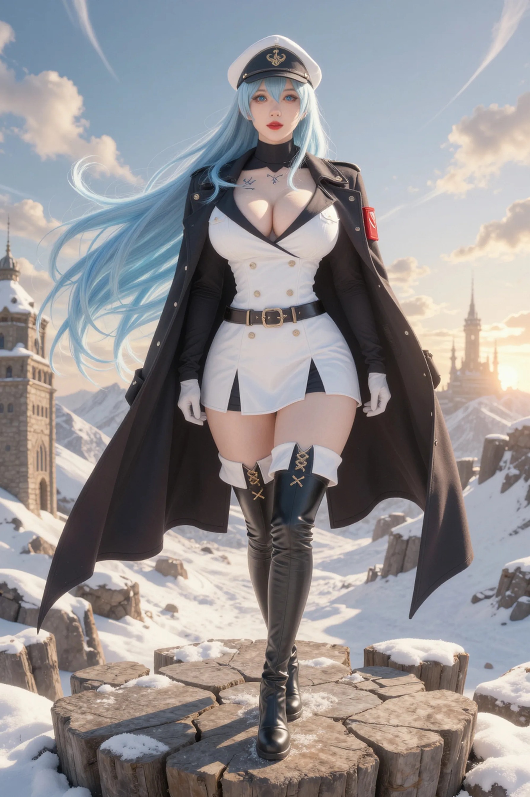 Esdeath (Akame Ga Kill) Realistic AI Cosplay Bundle - 123 Uncensored High-Res Images & 6 Videos