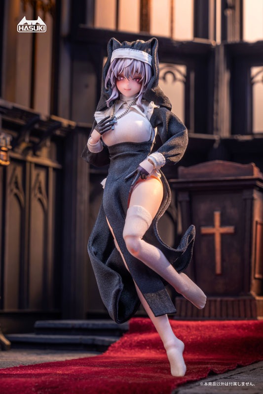 Doll Costume CS017 Nun Outfit A for 1/10 - 1/12 Action Figure By HASUKI
