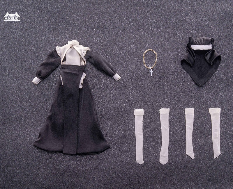 Doll Costume CS017 Nun Outfit A for 1/10 - 1/12 Action Figure By HASUKI