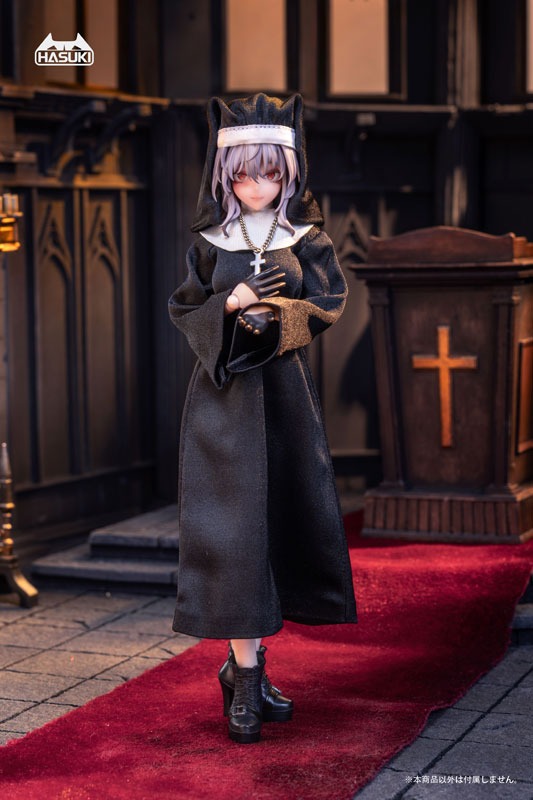 Doll Costume CS018 Nun Outfit B for 1/10 - 1/12 Action Figure By HASUKI