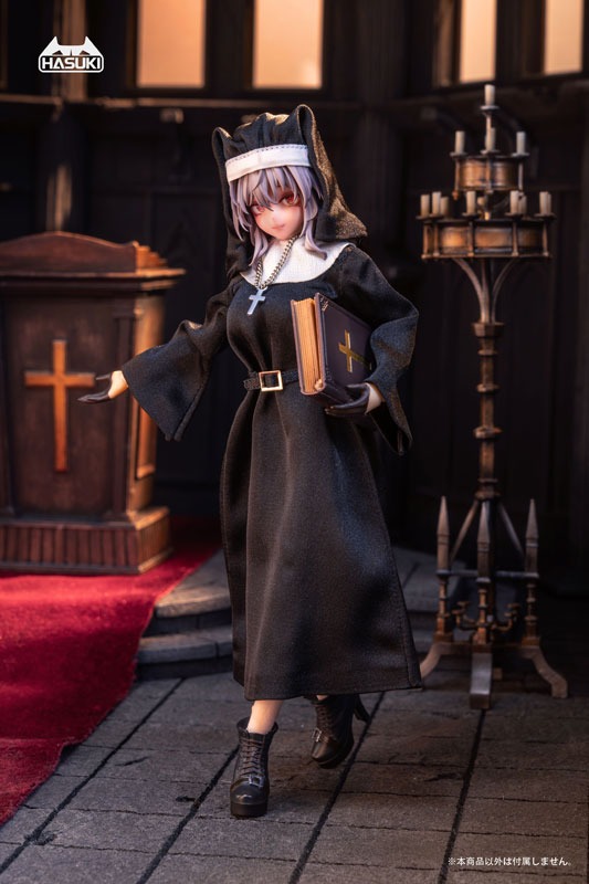 Doll Costume CS018 Nun Outfit B for 1/10 - 1/12 Action Figure By HASUKI