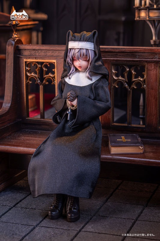Doll Costume CS018 Nun Outfit B for 1/10 - 1/12 Action Figure By HASUKI
