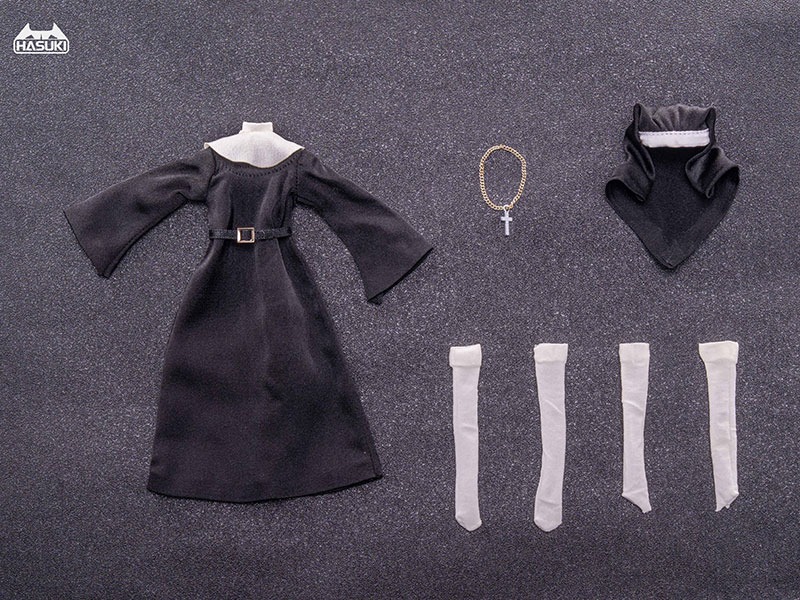 Doll Costume CS018 Nun Outfit B for 1/10 - 1/12 Action Figure By HASUKI