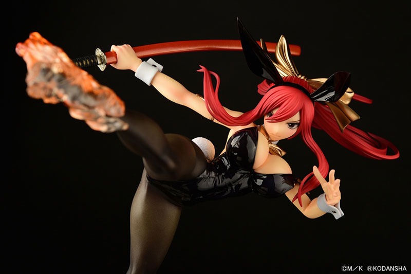 Scaled Figure 1/6 Erza Scarlet - High Kick Black Bunny Ver. Fairy Tail By OrcaToys