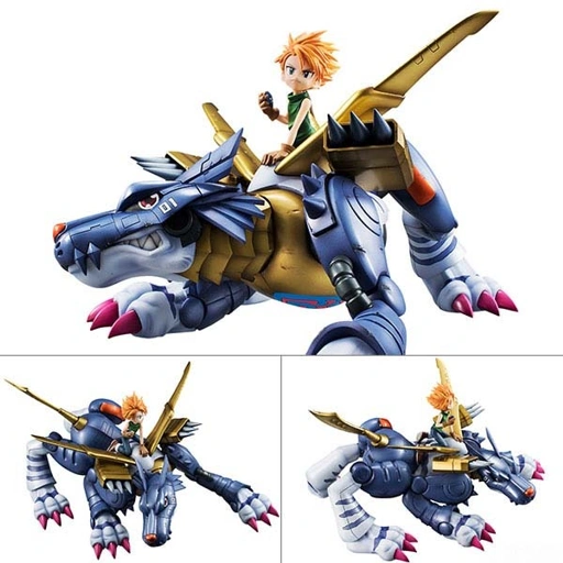 Image of Precious GEM G.E.M. Series Figure Metal Garurumon & Ishida Yamato Digimon Adventure (Re-Releasse) By MegaHouse