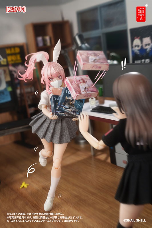 Snail Shell Action Figure 1/12 Mecha Girls Universal Employee Uniform Set - Black Ver. Or White Ver. .By Snail Shell