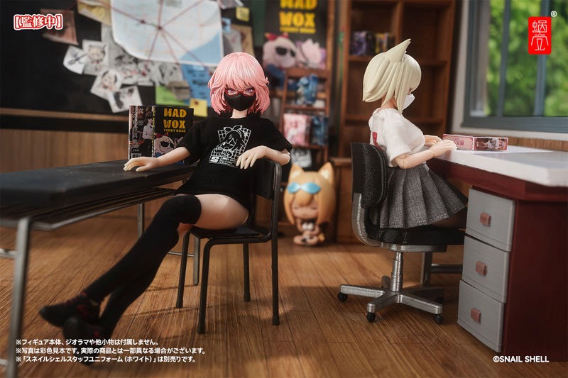 Snail Shell Action Figure 1/12 Mecha Girls Universal Employee Uniform Set - Black Ver. Or White Ver. .By Snail Shell