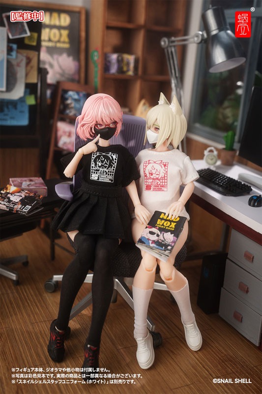 Snail Shell Action Figure 1/12 Mecha Girls Universal Employee Uniform Set - Black Ver. Or White Ver. .By Snail Shell
