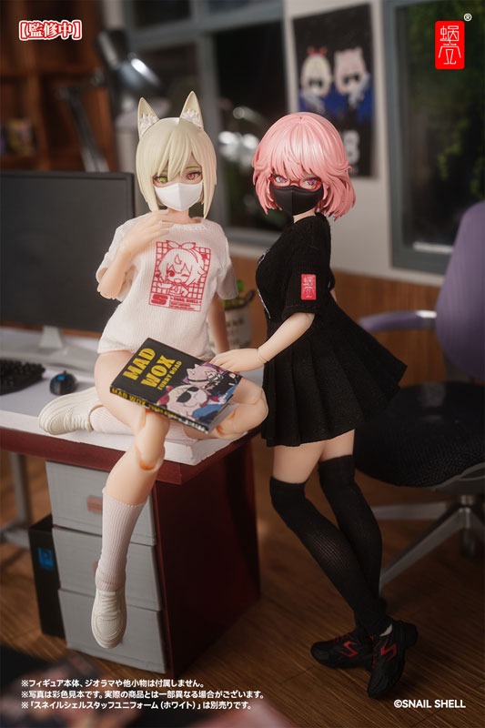 Snail Shell Action Figure 1/12 Mecha Girls Universal Employee Uniform Set - Black Ver. Or White Ver. .By Snail Shell