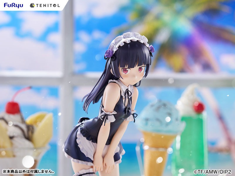 TENITOL TALL Figure Gokou Ruri / Kuroneko - Swimsuit Maid Ver. Ore no Imouto ga Konna ni Kawaii Wake ga Nai / Oreimo 2 By FuRyu
