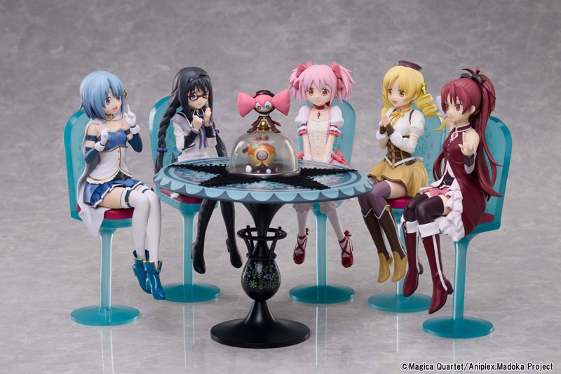 Non Scaled Figure Kaname Madoka, Akemi Homura, Tomoe Mami, Miki Sayaka & Sakura Kyoko - Tea Party Cake Song Ver. Mahou Shoujo Madoka Magica Movie : Walpurgis no Kaiten  By ANIPLEX+