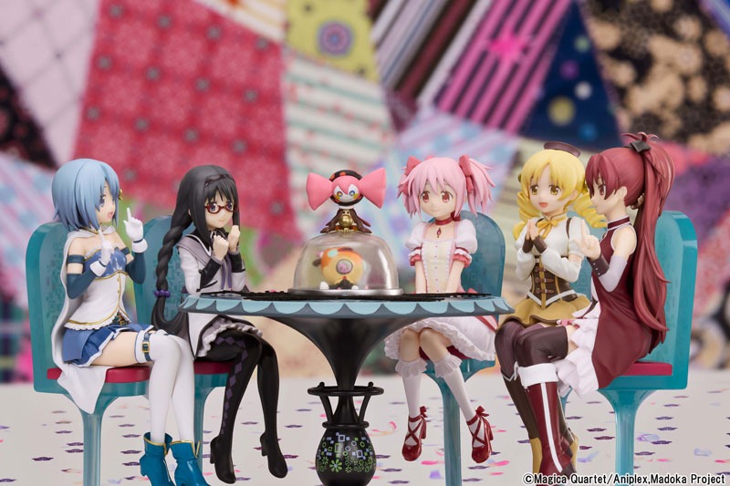 Non Scaled Figure Kaname Madoka, Akemi Homura, Tomoe Mami, Miki Sayaka & Sakura Kyoko - Tea Party Cake Song Ver. Mahou Shoujo Madoka Magica Movie : Walpurgis no Kaiten  By ANIPLEX+