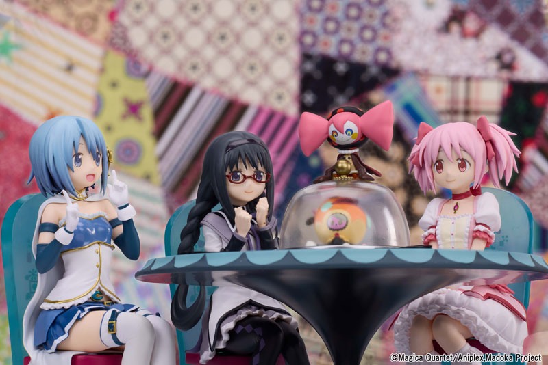 Non Scaled Figure Kaname Madoka, Akemi Homura, Tomoe Mami, Miki Sayaka & Sakura Kyoko - Tea Party Cake Song Ver. Mahou Shoujo Madoka Magica Movie : Walpurgis no Kaiten  By ANIPLEX+