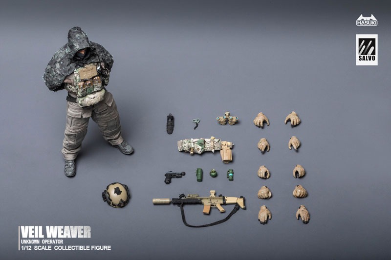 Action Figure 1/12 Black Ops SA-04 Veil Weaver - SALVO Series By HASUKI