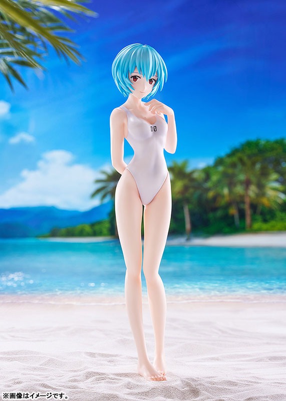Pop Up Parade Figure L Size Ayanami Rei - Beach Queens One Piece Swimsuit Style Ver. Evangelion By Wave