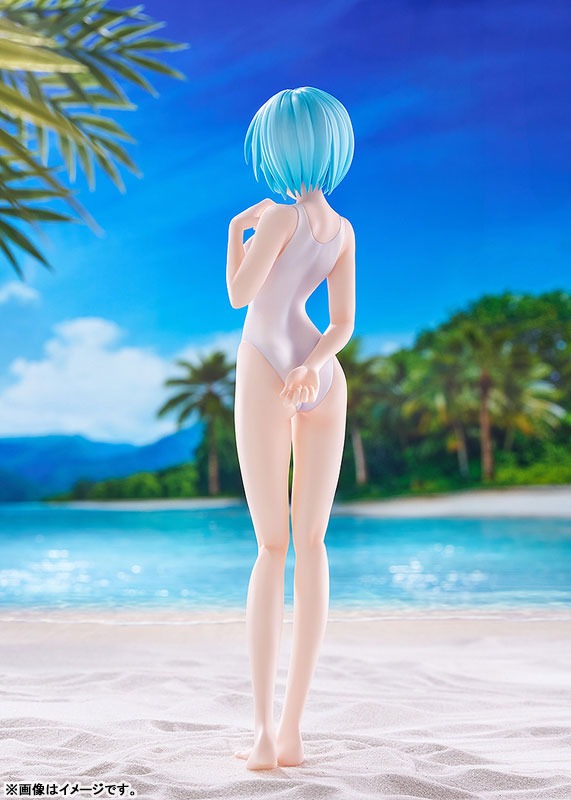 Pop Up Parade Figure L Size Ayanami Rei - Beach Queens One Piece Swimsuit Style Ver. Evangelion By Wave