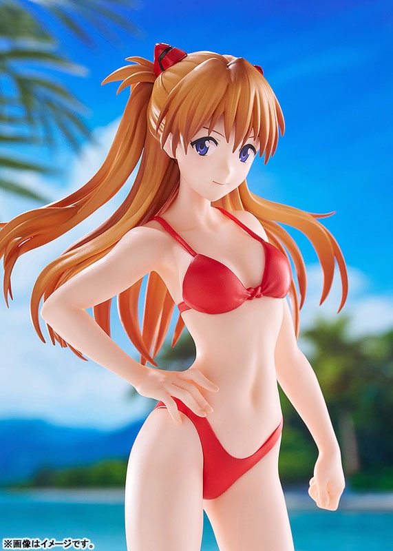 Pop Up Parade Figure L Size Asuka Shikinami Langley - Beach Queens Bikini Style Ver. Evangelion By Wave