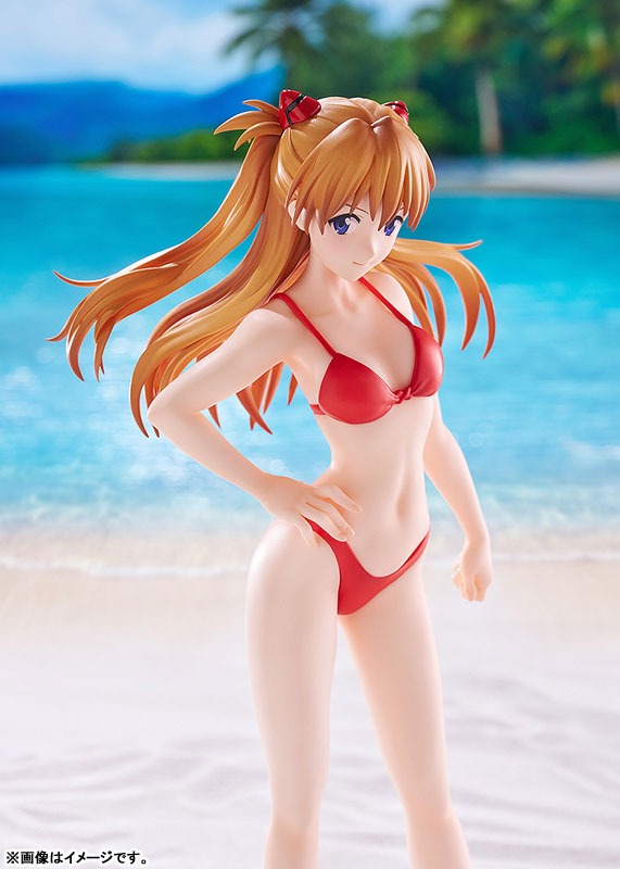 Pop Up Parade Figure L Size Asuka Shikinami Langley - Beach Queens Bikini Style Ver. Evangelion By Wave