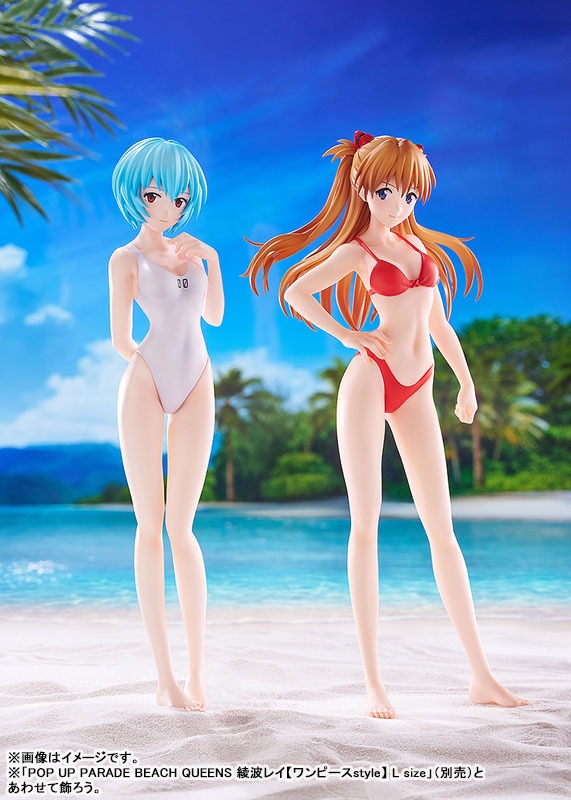 Pop Up Parade Figure L Size Asuka Shikinami Langley - Beach Queens Bikini Style Ver. Evangelion By Wave