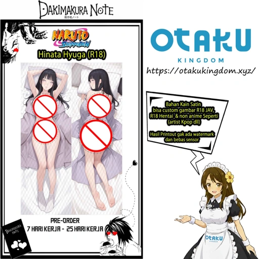 Image of Sarung Bantal Dakimakura Hinata Hyuga v2 - Naruto Shippuden Pillow Cover Only Or + Pillow Core By Otaku Kingdom