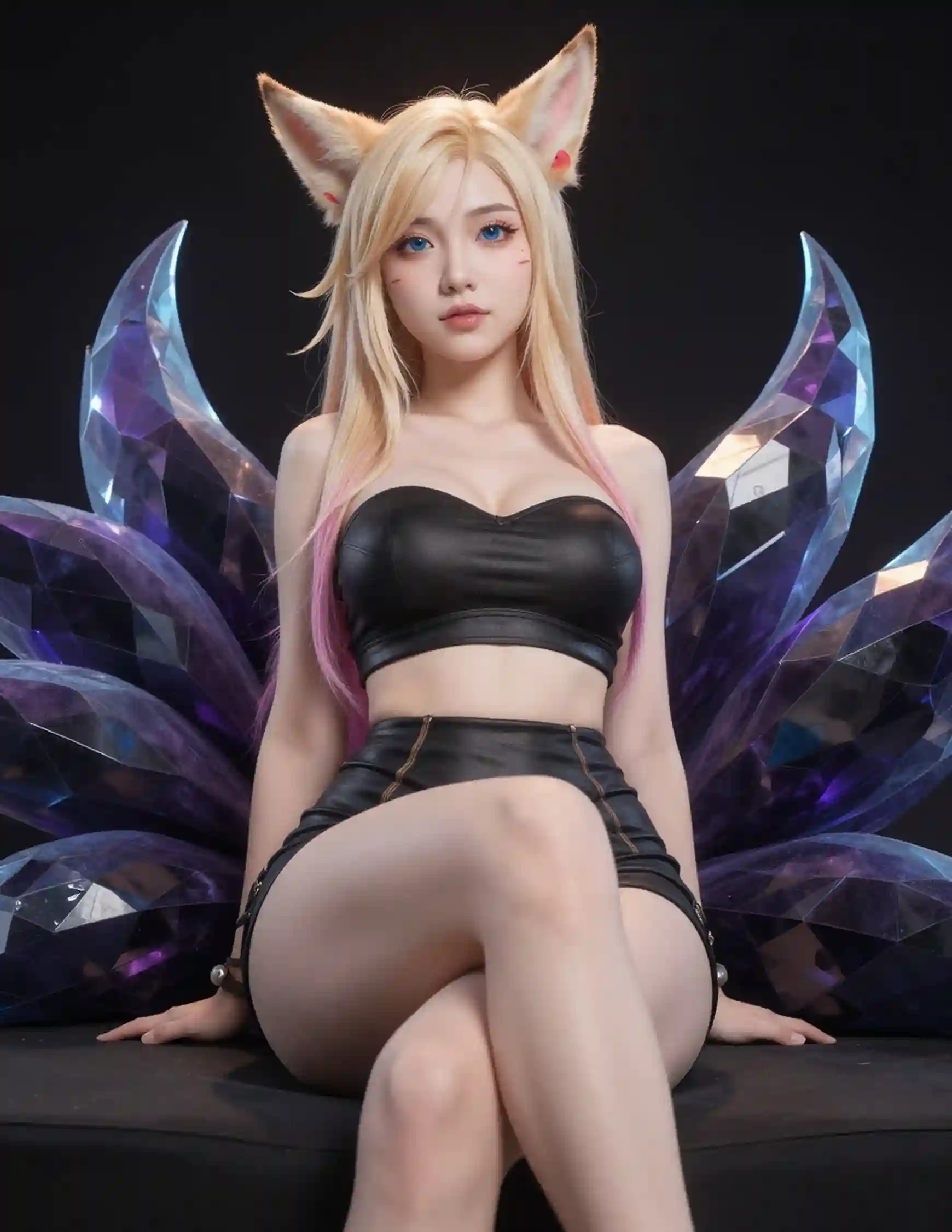 AI Cosplayer KDA Ahri - League of Legends 139pcs Ultra HD R18 Images + 9 Short Videos Pack - Lewd Fox Idol Waifu Collection