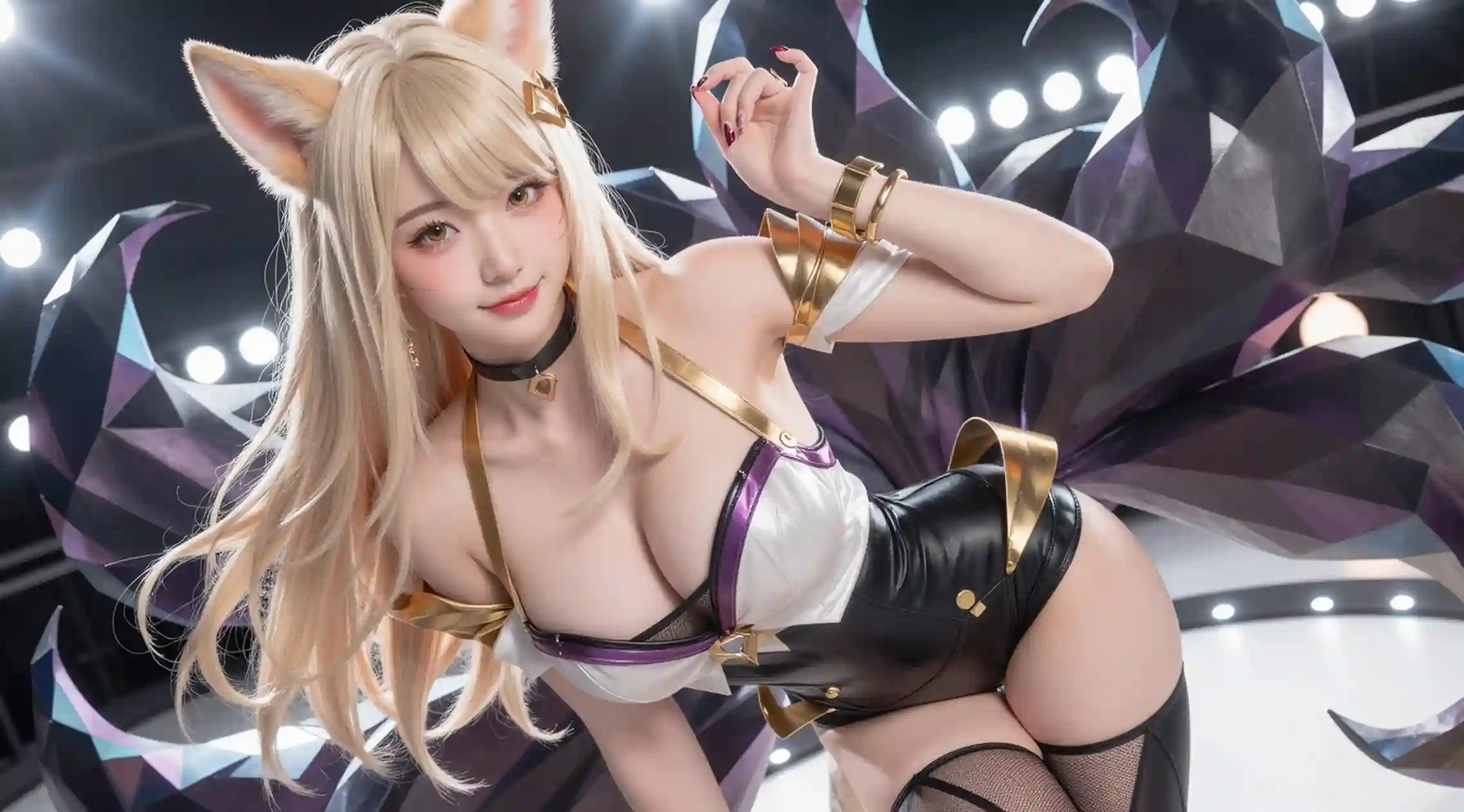 AI Cosplayer KDA Ahri - League of Legends 139pcs Ultra HD R18 Images + 9 Short Videos Pack - Lewd Fox Idol Waifu Collection