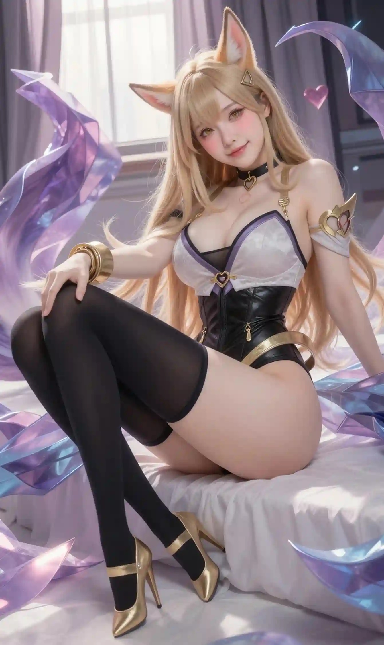 AI Cosplayer KDA Ahri - League of Legends 139pcs Ultra HD R18 Images + 9 Short Videos Pack - Lewd Fox Idol Waifu Collection