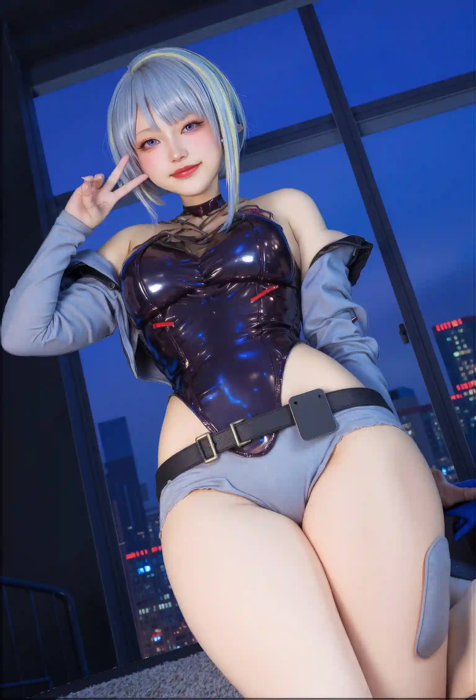 AI Cosplayer Lucy Cyberpunk Edgerunners R18 Collection – 62 Uncensored Images + 8 Videos | Latex Netrunner Digital Download