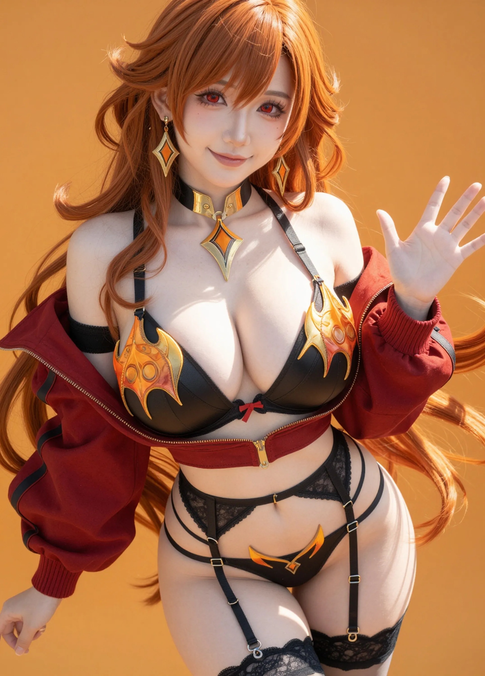 AI Cosplayer Mavuika - Genshin Impact 140pcs Ultra HD R18 Images + 10 Short Videos Pack - Fiery Pyro Archon Lewd Waifu Collection