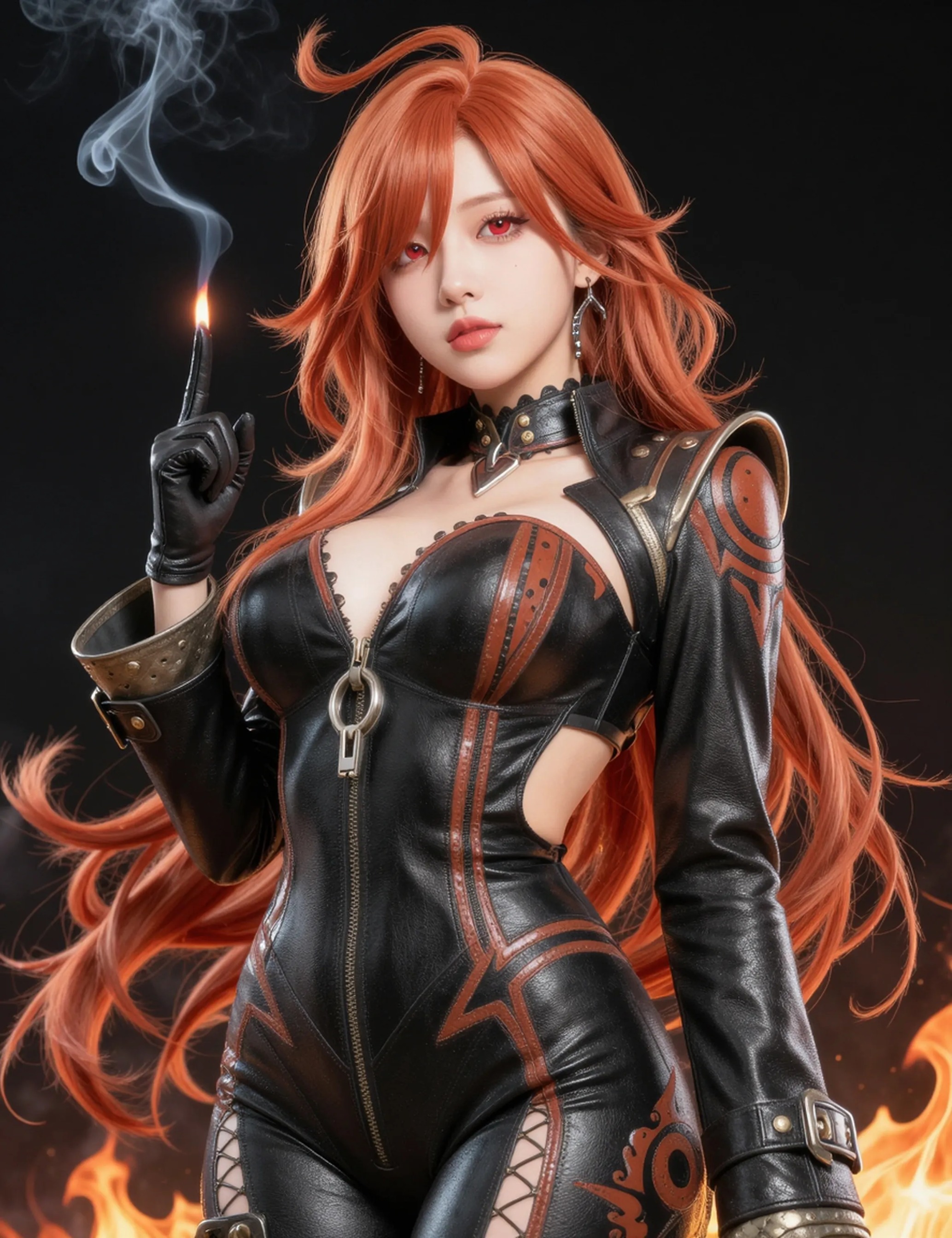 AI Cosplayer Mavuika - Genshin Impact 140pcs Ultra HD R18 Images + 10 Short Videos Pack - Fiery Pyro Archon Lewd Waifu Collection