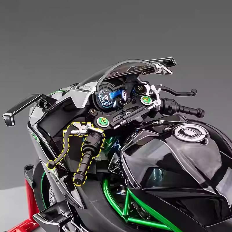 [with led, mist, & engine sound] Premium Diecast Scaled 1/6 simulation motorcycle Kawasaki h2r model By XLG Studio