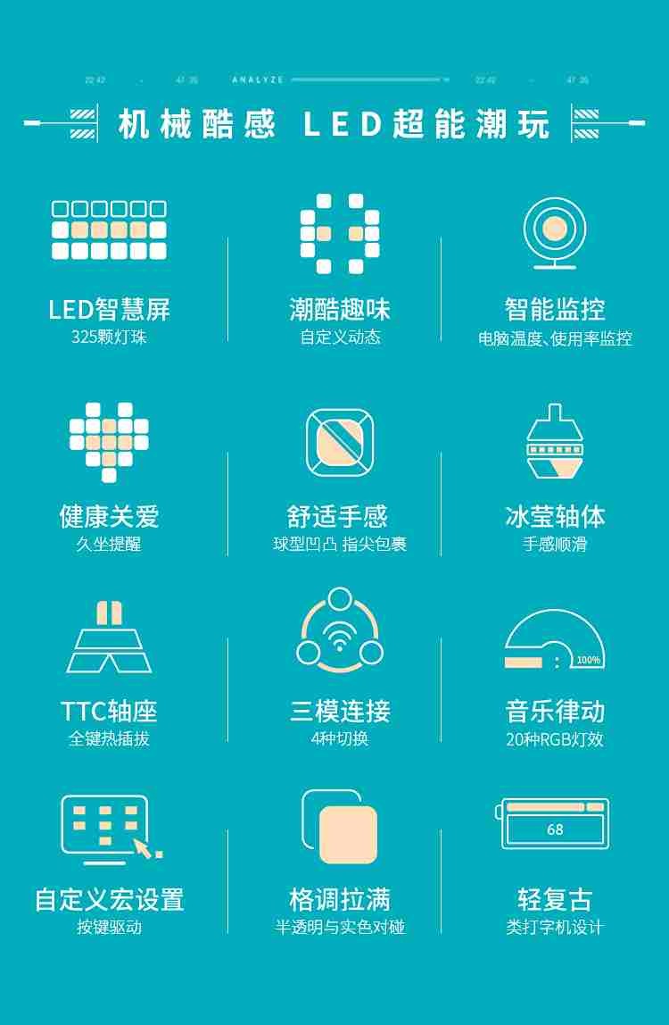 Wireless Mechanical Keyboard Mechanic 68 Key Custom Axis Hatsune Miku Gaming Heart Version