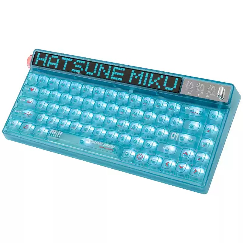 Wireless Mechanical Keyboard Mechanic 68 Key Custom Axis Hatsune Miku Gaming Heart Version